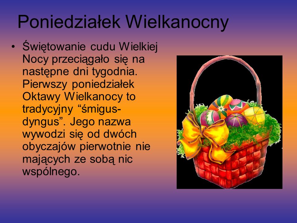 Informacje Poniedziałek Wielkanocny